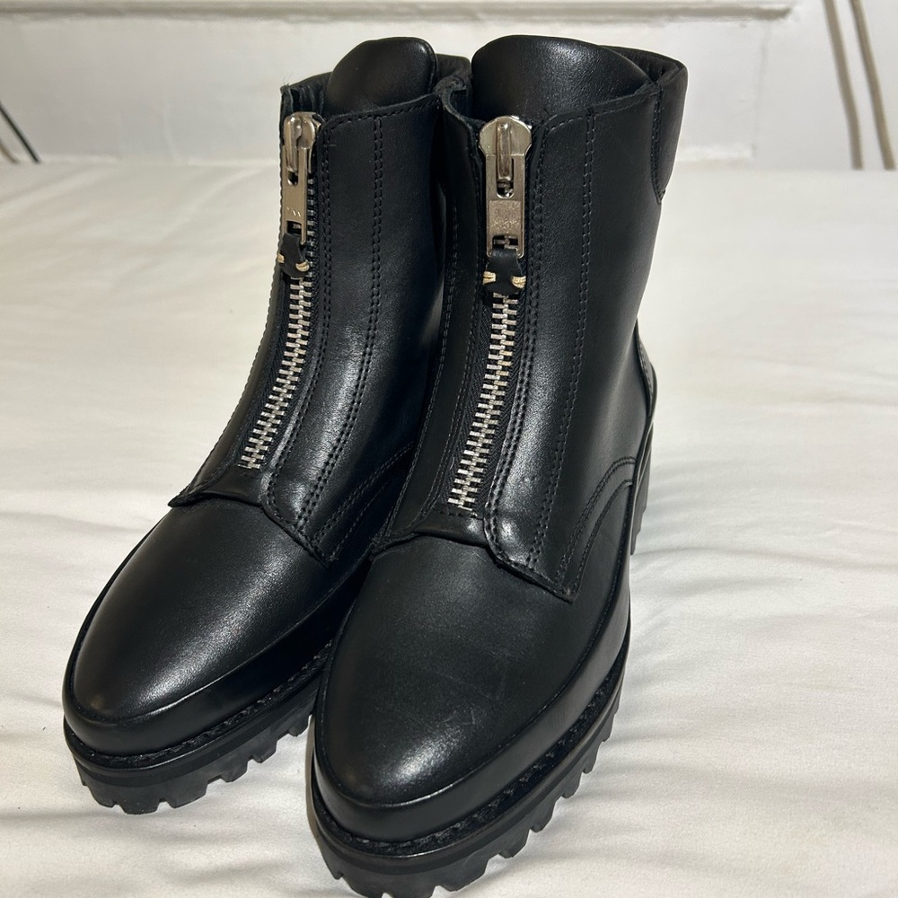 Black Leather Ankle Boots